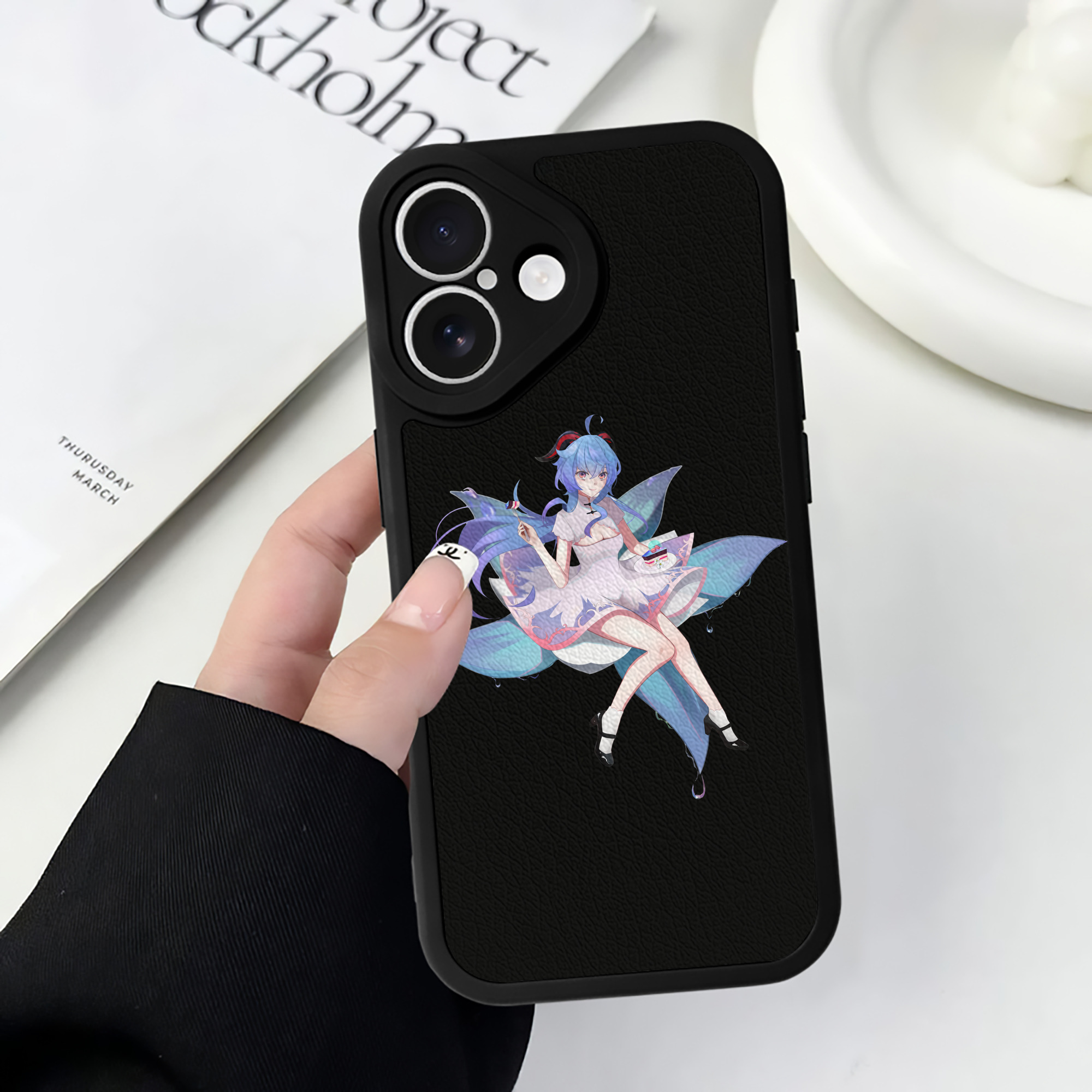 げんし神 甘雨 かんう genshin Ganyu 【iPhone 16シリーズ対応】シリコンスマホケース（レザー調） 材質：シリコン